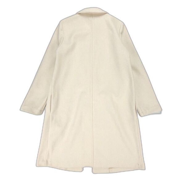 ZARA Long Lapel Collar Open Front Blanket Trench Midi Coat Cream Womens Medium - Picture 3 of 6